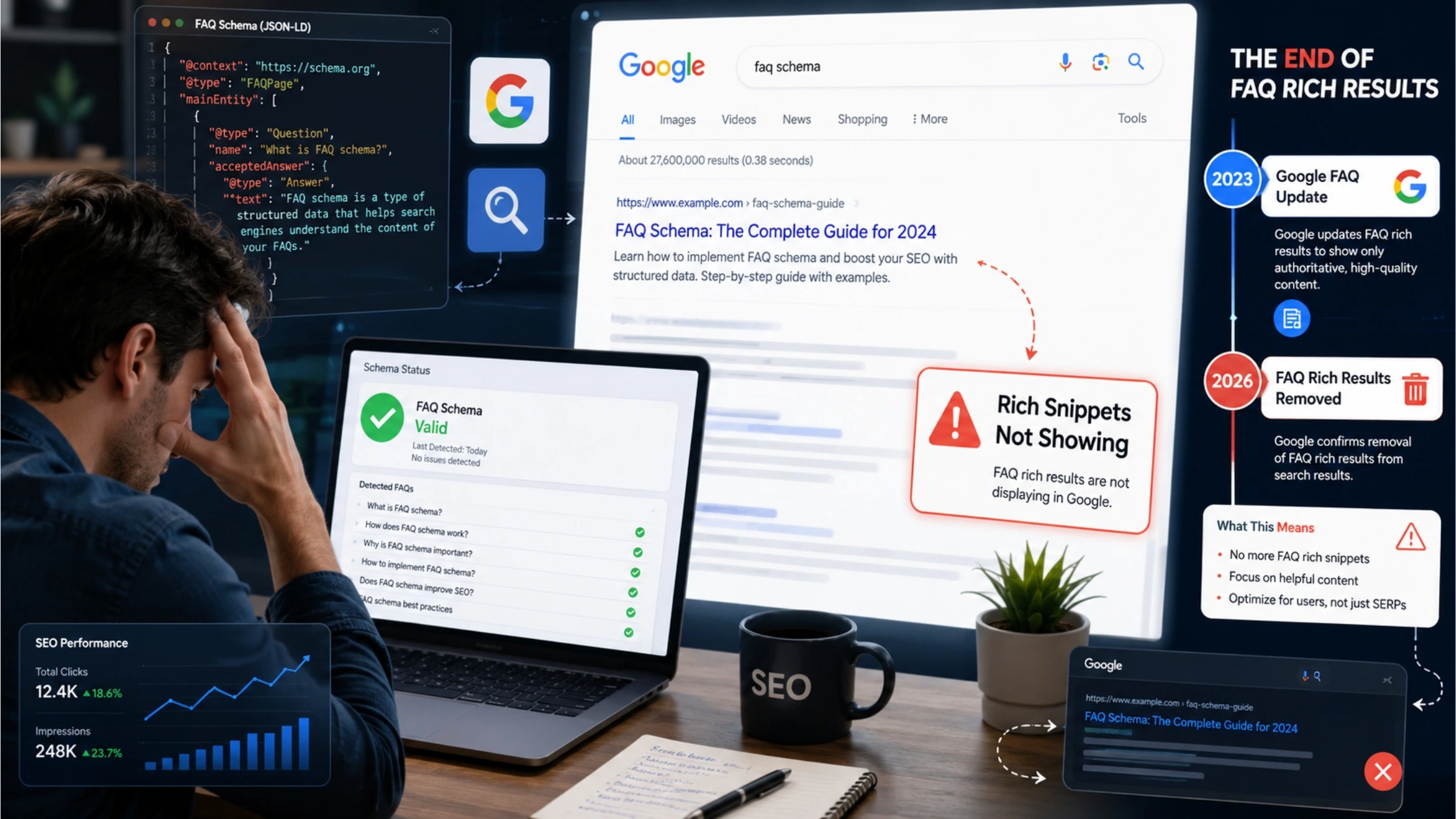 FAQ schema markup for rich snippets is not working
