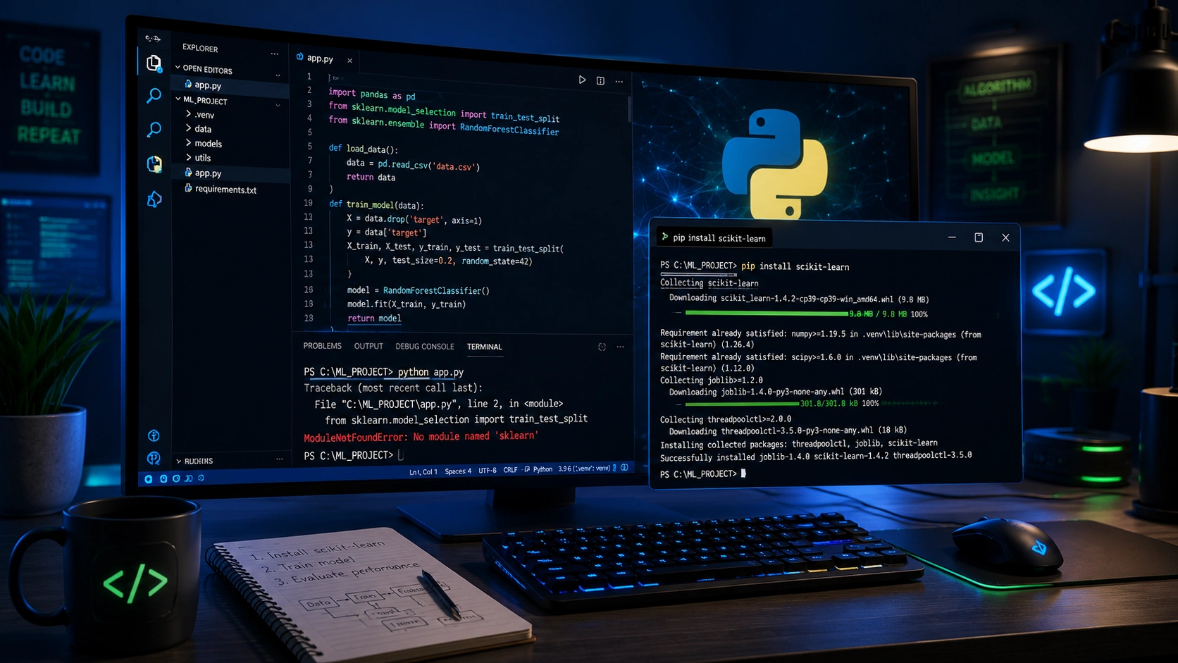 ModuleNotFoundError: No module named 'sklearn'