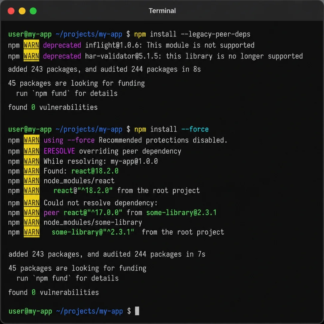 npm err code eresolve npm err eresolve could not resolve