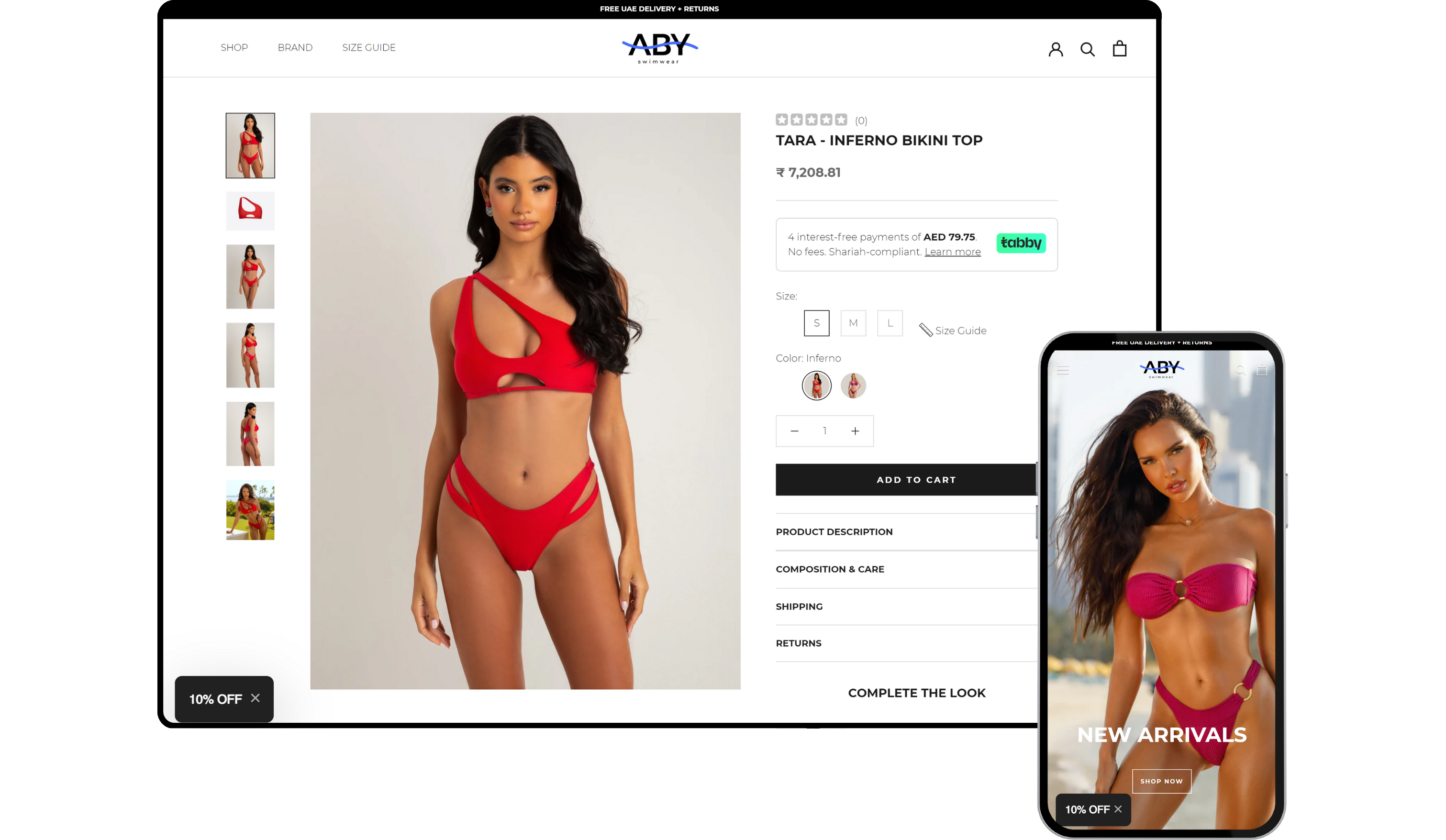 Aby Swimwear portfolio project