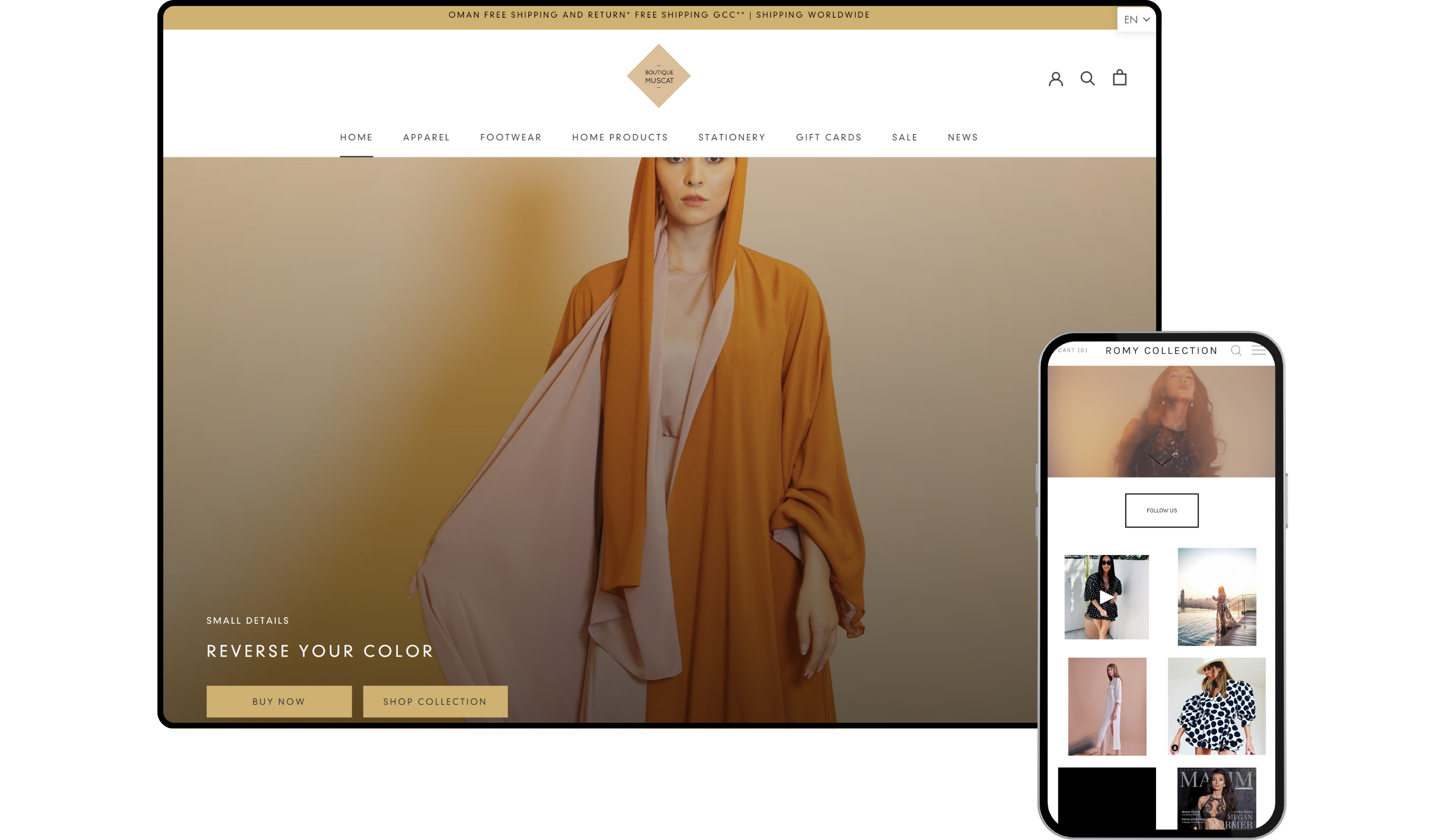 Boutique Muscat portfolio project