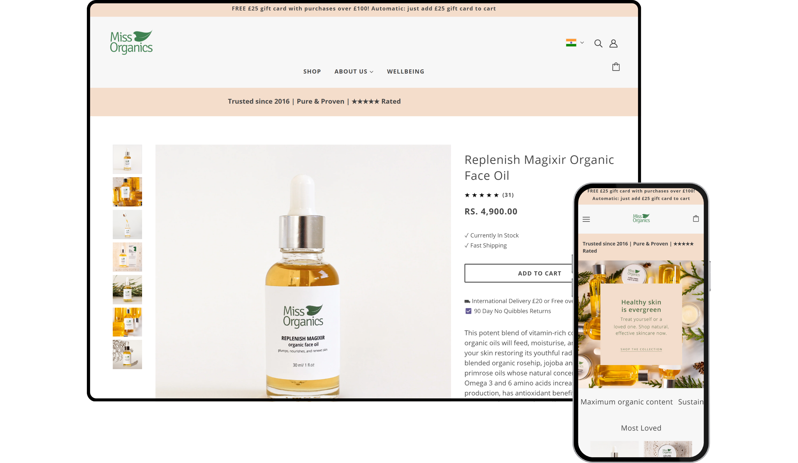 Miss Organics portfolio project