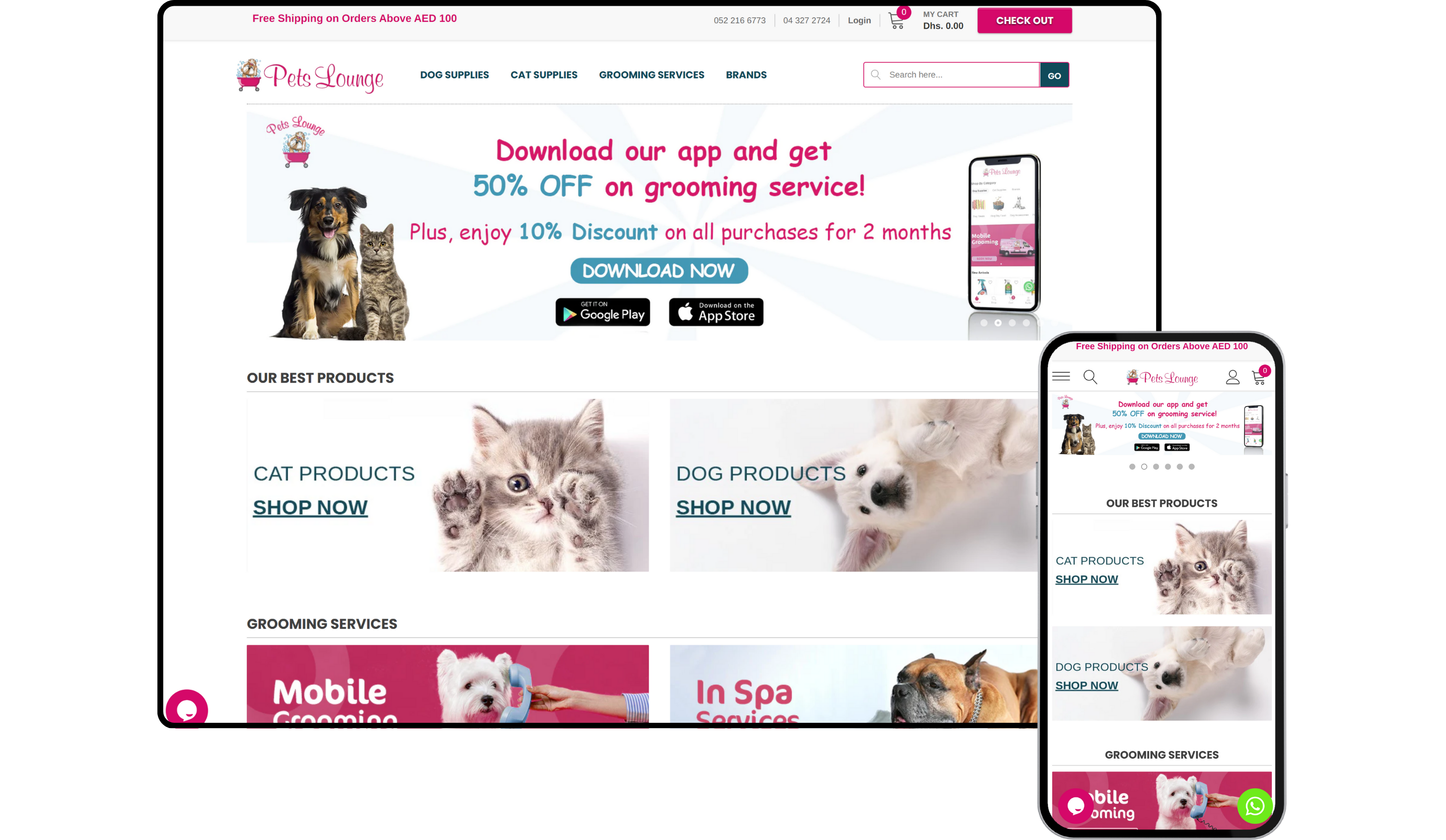 The Pets Lounge portfolio project