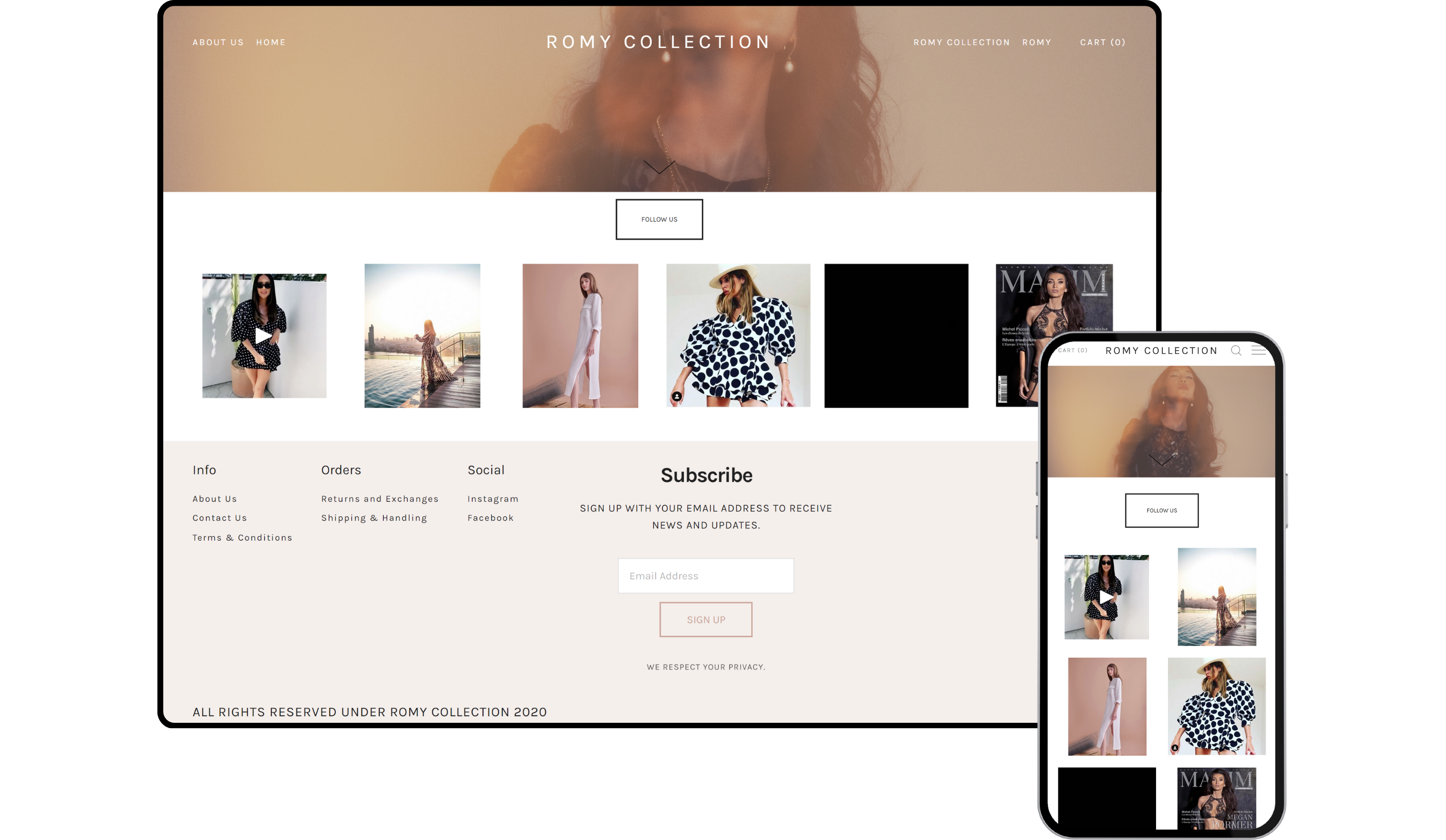 Romy Collection portfolio project