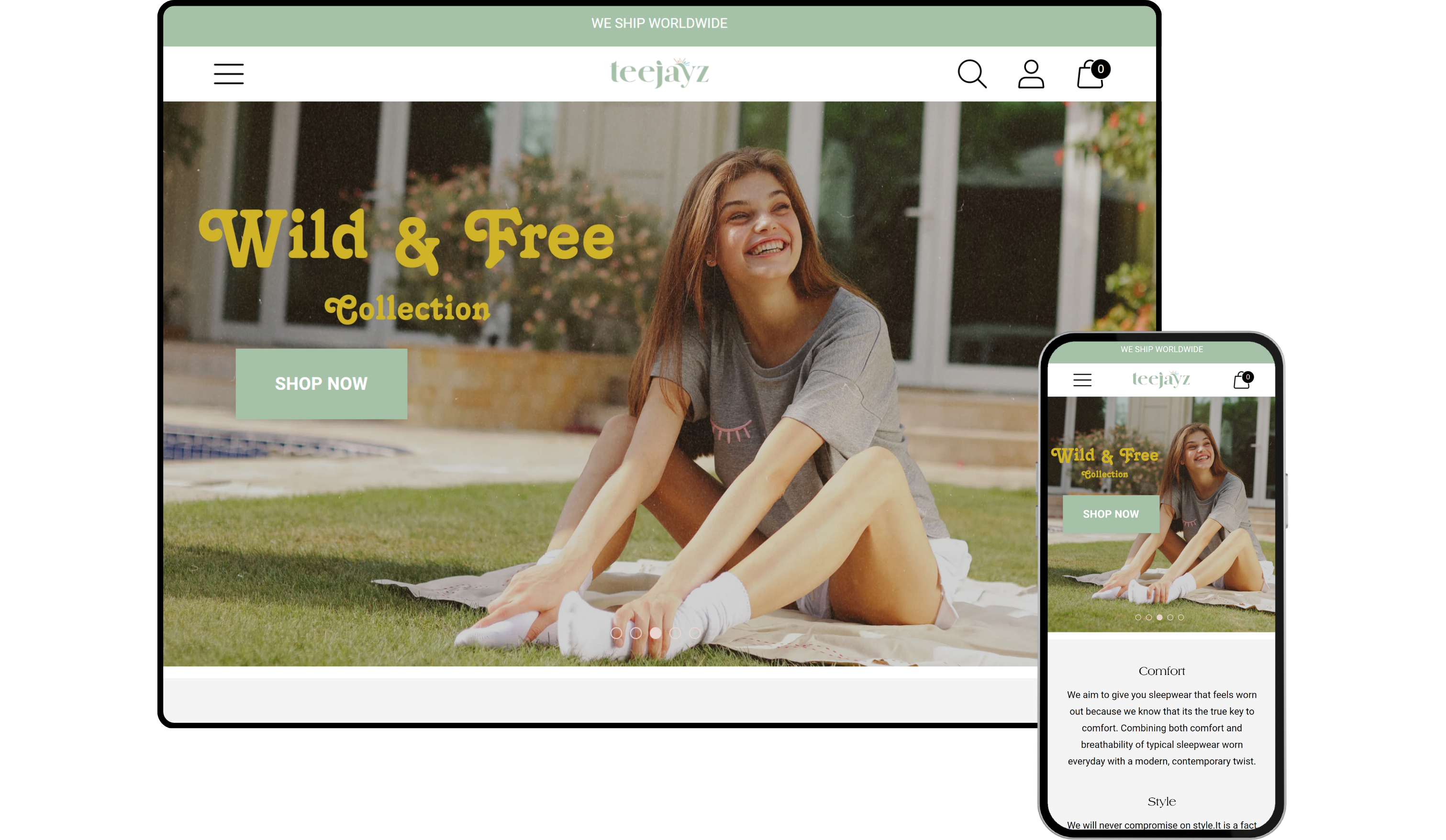 Shop Teejayz portfolio project
